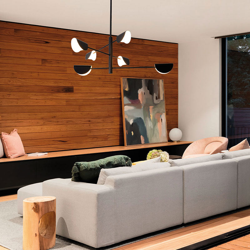 Edit ADA 6 Arm Ceiling Pendant Light – Black