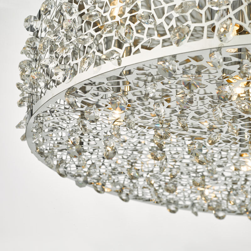 Dar Kotaro Flush Ceiling Light – Crystal