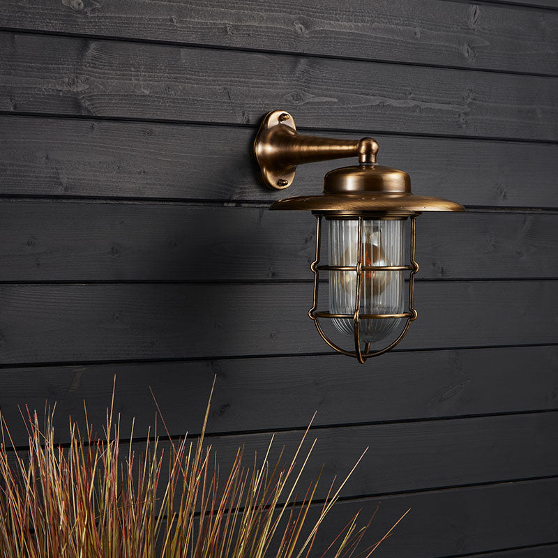 Westport Coastal Beam Outdoor Wall Light – Oxidised Brass
